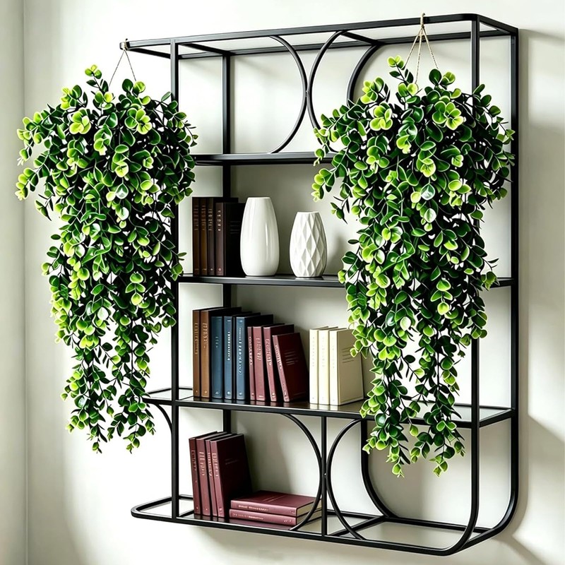 Fake Trailing Plant 2 Pack, Hanging Plant Eucalyptus & Persian