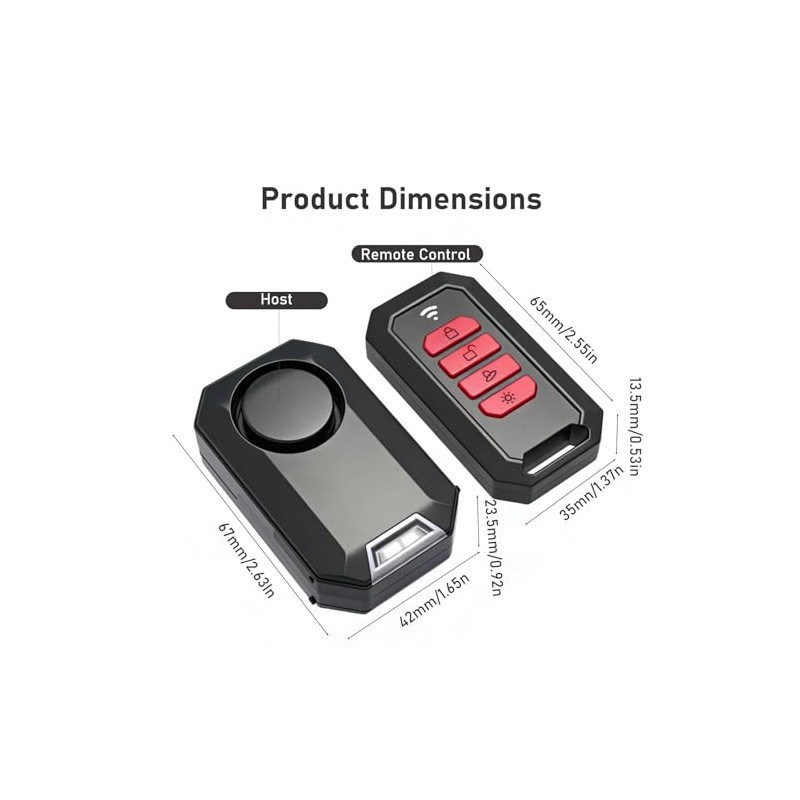 Bicycle Alarm, Bicycle Alarm System with Remote Control, Wireless Motorcycle