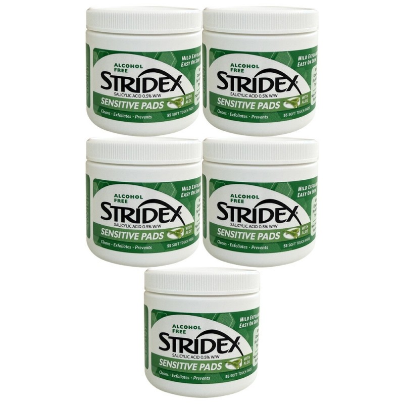 Stridex Sensitive Pads 55 Sheets x 5 Packs / Circle