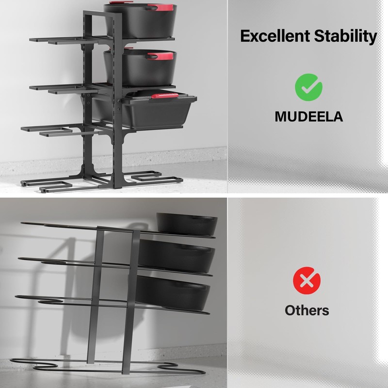 MUDEELA Pots and Pans Organizer under Cabinet, 21" Height Heavy