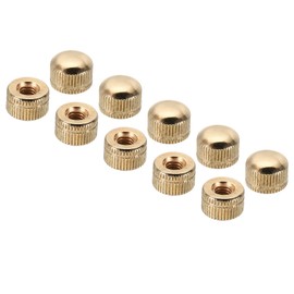 PATIKIL M6x11x14 Cap Nut, 15 Pcs Acorn Nut Screw Knob Cap Insert Bolt Cover Female Thread Knurled Decorative Hardware Fittings Light Fixtures, French Gold