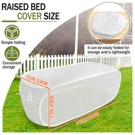 2PCS 47" x 21" x 17" Garden Netting for Raised Beds, Foldable Raised Garden Bed Cover with Ground Nail, Raised Bed Cover Fit 4 x 2ft Garden Beds, Insect Bird Control, Plant Protection