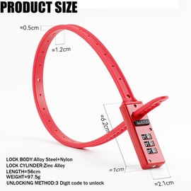 Sugeru® Portable Bicycle Lock | Lightweight Combination Lock 3 Digits | Children's Bicycle Lock | Stainless Steel Core, Durable, Small | Bicycle Accessories | Bike Lock for Motorcycle, Scooter, Baby