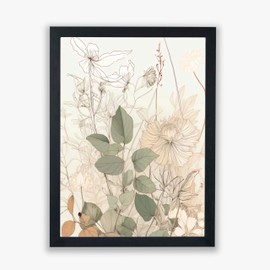 Spiffing Prints Whispering Botanicals No.6 – Delicate Botanical Print in Blush and Green - Small - Unframed