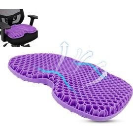 Cojin de Gel ,Cojin Gel Silicon para Asiento,Cojins de Gel Ergonomico para Asiento Auto Silla Grande , Almohadilla Ortopé Dica para Apoyo En Silla de Escritorio de Oficina, Coche, Sillas de Ruedas