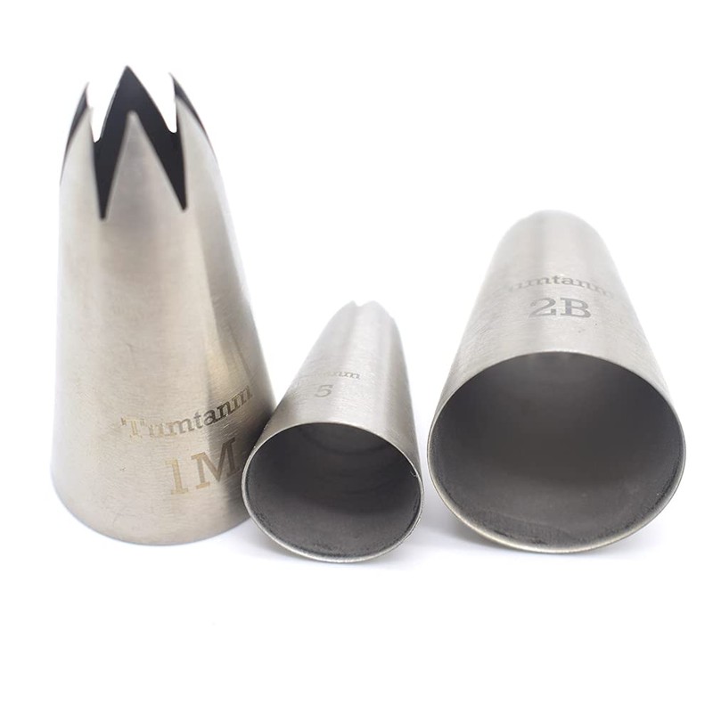 Tumtanm #1M #2B #15 Seamless Stainless Steel Large Icing Piping