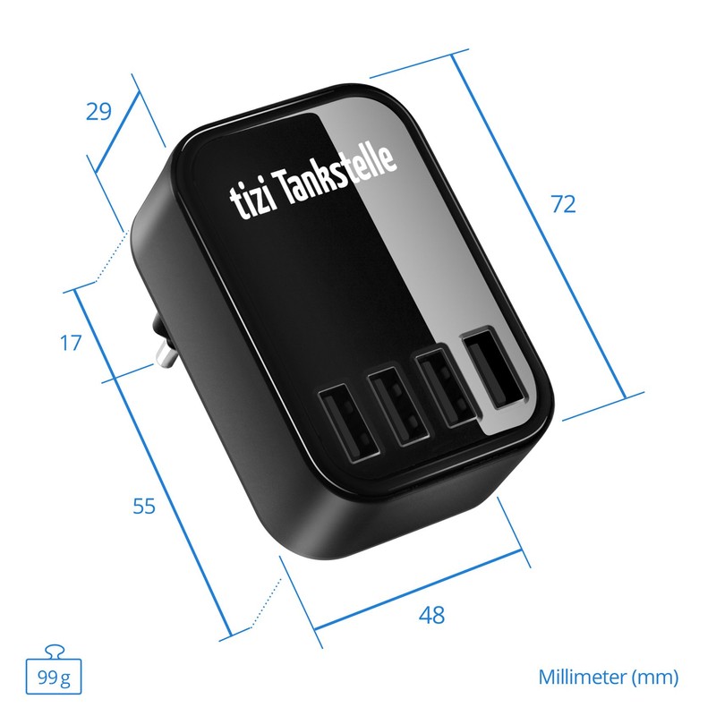 Charging station, power and charging station.