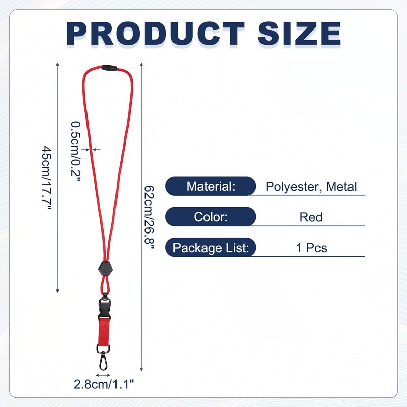 [PATIKIL] Durable Neck Strap with Safety Adjustable Buckle Metal Clip