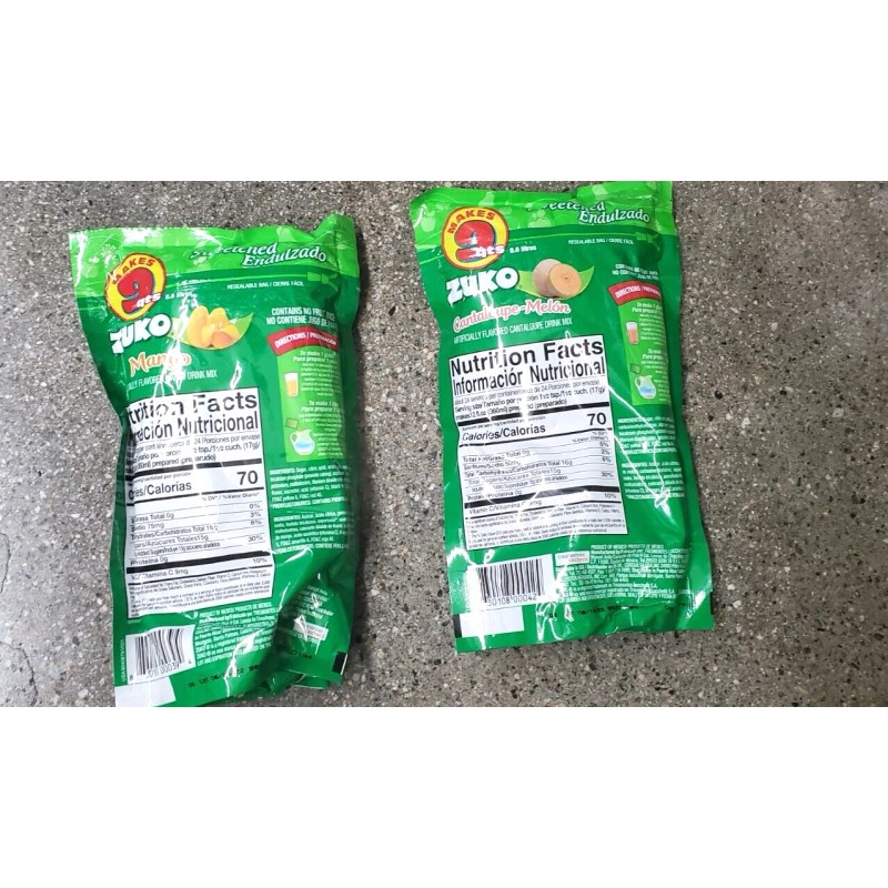 ZUKO 2 PACK ZUKO MANGO & CANTALOUPE(MEL