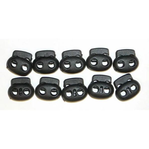 Unbranded 10 Small 1/8" Hole Black Dual Hole Spring Cord