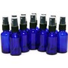 1 Oz (30 ml) Blue Boston Round Glass Bottle w/Black