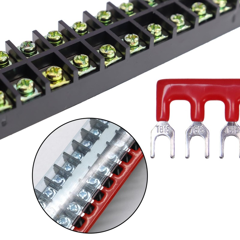 10Pcs 600V 15A 12 Positions Dual Row Screw Terminal Panel
