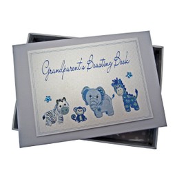 White Cotton Cards Grandparent's Boasting Book Photo Album (Tiny, Blue),12.5x17.5x2.5 cm