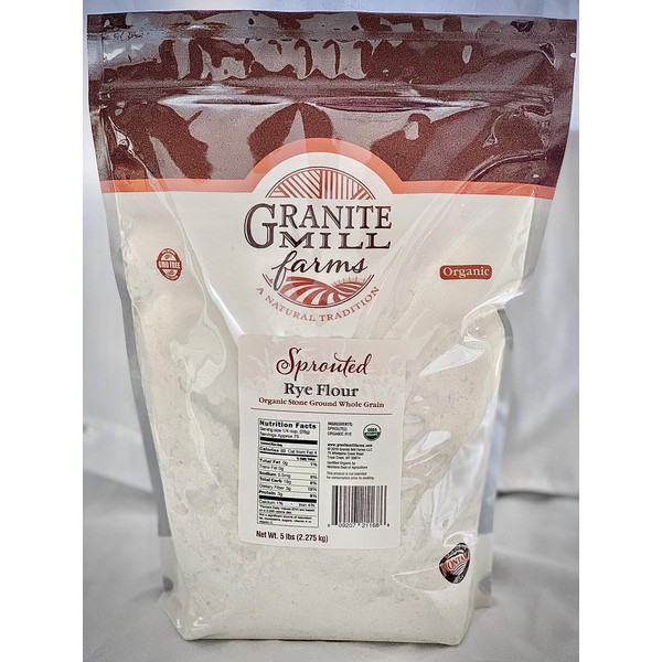 Stone Ground Sprouted Organic Rye Flour, 5 lb