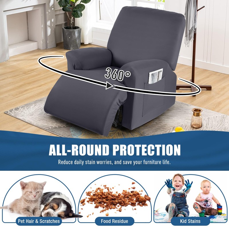 TAOCOCO Stretch Recliner Couch Covers 3-Pieces Style Recliner Chair Covers