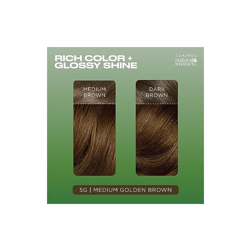 Clairol Natural Instincts Demi-Permanent Hair Dye, 5G Medium Golden Brown