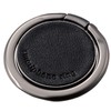 Elecom P-STRSLLBK Smartphone Ring Holding Ring, Leather, Thin, Black