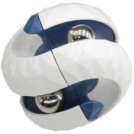 BASSION Orbit Ball Toy, Bead Fidget Cube Puzzle Bead Ball Spinning Toy, Rotating Track Infinite Flip Change Puzzle Games Novelty Creative Stress Relieve Toys for Kids Children Adults, White