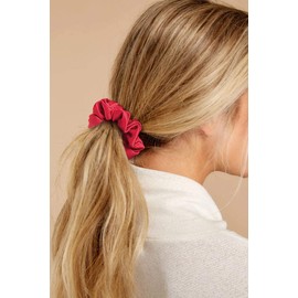 Silk Hair Scrunchies Black Red for Women Girls Curly Thick Hair Big Mulberry Silky Sleep Scrunchy Satin Elastic Hair Tie Bands Fashion Ponytail Holder 90s Accessories