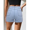 SESERAGI - Pantalones cortos de sarga elástica para mujer, cintura