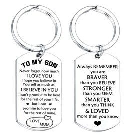 Nimteve To My Son Gifts Son Gifts from Mom Son Keychain Gifts for Son Graduation Gifts for Son Inspirational Gifts for Son Christmas Birthday Gifts for Son