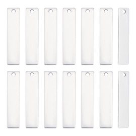 UNICRAFTALE Gunmetal Stainless Steel Rectangle Tags Large Tags 59x29x1mm Rectangle Luggage Pet Door Tags Tags, Stainless Steel