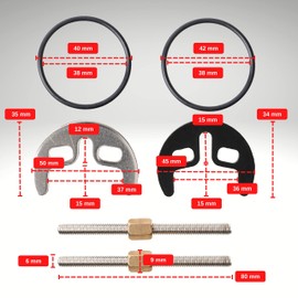 Washbasin Taps Screw System 1 Set with M6 Screw 80mm Two Hole Fitting Kit for Faucet Fixing Includes Horseshoe Fixing Plate, Nuts, Rubber Washer and 2 x O Gaskets