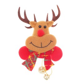 TOYANDONA Christmas Brooch Pin with Light Glowing Luminous Elk Bell Badge Flashing Boutonniere Lapel Breastpin for Kids Adults Toys Glow Party Gift (Reindeer)