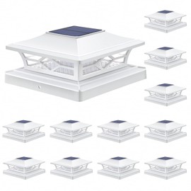 APONUO Solar Post Cap Lights,12 Pack 2-Modes Bright 4x4 Post Solar Lights Auto On Off,Outdoor Waterproof Garden Patio Fence Deck Patio Decor for Fence Deck Post Caps 4x4 6x6 Wood,4x4 Vinyl