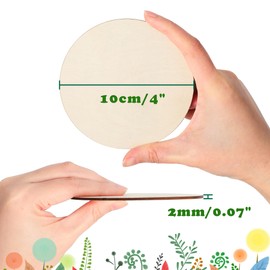 SOSMAR Pack of 52 Wooden Discs 10 cm for Crafts, Round Wooden Plate 2 mm Balsa Wood Multiplex Plate Craft Wood for Pyrography, Fretsaw, Painting, Gift Tag DIY (Round/10 cm x 2 mm)