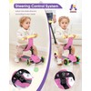 KRIDDO 5-in-1 Kids Kick Scooter, Lean-to-Steer, Toddler Toy Scooter with