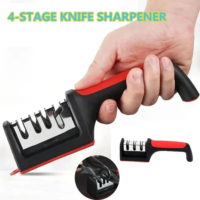 Unbranded 2PCS Knife Sharpener Professional 4-Stage Ceramic Diamond Steel Sharpening
