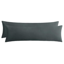 Aisbo Pillowcase, 40 x 145 cm, Set of 2, Side Sleeper Pillowcase, Anthracite, with Zip, Made of Microfibre, Soft