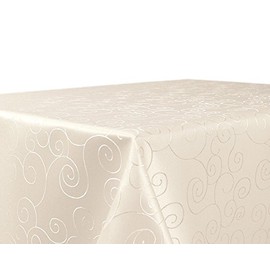 Tablecloth Ornamental Circles Pattern, Damask Fabric Non-Iron, Rectangular 130 x 360 cm, Choice of Colours