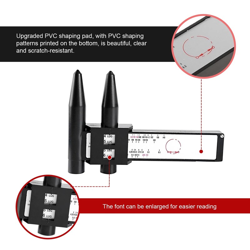 Ferianl Wheel PCD Gauge, Car Wheel Rim Bolt Pattern Measuring
