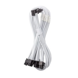 CableMod E-Series Pro ModMesh Sleeved 12VHPWR 90° StealthSense PCI-e Cable for EVGA G/G+ / P/P+ / T - Variant B (White, 16-pin to Quad 8-pin, 60cm)