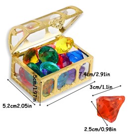 BDBFPAN 10 Pieces Diamonds Child with Boxes, Diamond Diving Rings for Child Diamonds Child Diamond Game Aquariums Table Decoration Party Bag Wedding Pirate Treasure Hunt Child Toy