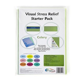 Crossbow Education Dyslexia Overlays and Visual Stress Starter Kit | Dyslexia Overlays and Paper for Dyslexia, ADHD and to Reduce Visual Stress - Celery