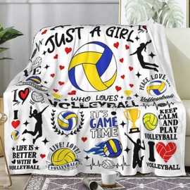 TAPBASE Volleyball Blanket Gifts for Teen Girls,Volleyball Stuff Merch Sport Blankets and Throws,Sport Team Bulk Gifts for Women Teens Players Team Lovers 50"X 40"