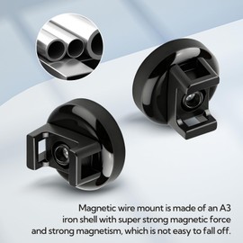 GAGIRA 12Pcs Cable Ties Magnetic, Multipurpose Magnetic Wire Clip, Cable Wire Base with 60Pcs Releasable Cable Ties (16 x 11mm)