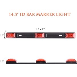 Barra De Carros 9 LED Luces Roja Traseras Para Camiones Soporte Acero Inoxidable