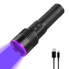 WINDFIRE UV Flashlight 365nm Black Light, Rechargeable Blacklight Flashlights with LCD Display, Powerful Ultraviolet Lights for Pet Urine Detection, Scorpions, Resin Curing, Uranium Glass, AC Leak