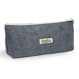 Boziee Pencil Case Corduroy Fabric Pencil Case Girls Pencil Case Teenager Pencil Case School Pencil Case for School Office (Grey)