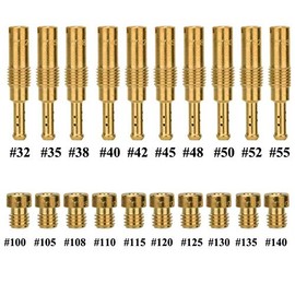 Terberl 20Pcs Jets Kit - 10 Pcs Carburetor Main Jet and 10 Pcs Slow Pilot Jet fir for Jets Kit PWK OKO PWM,Brass Jet Kit