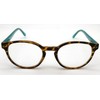 Foster Grant Bryn Round Reading Glasses TEL Teal and Tortoise