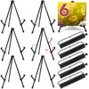 AROIC 6 Pack 14'' Tabletop Easels, Black Steel Table Top