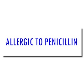 Doctor Stamp - Large Pre-Inked Allergic to Penicillin Stamp with Blue Ink, Ideal for Medical Receptionists, 7/8 x 2-1/4, Blue Ink, Essential Medical Office Supply, Clear and Visible Markings