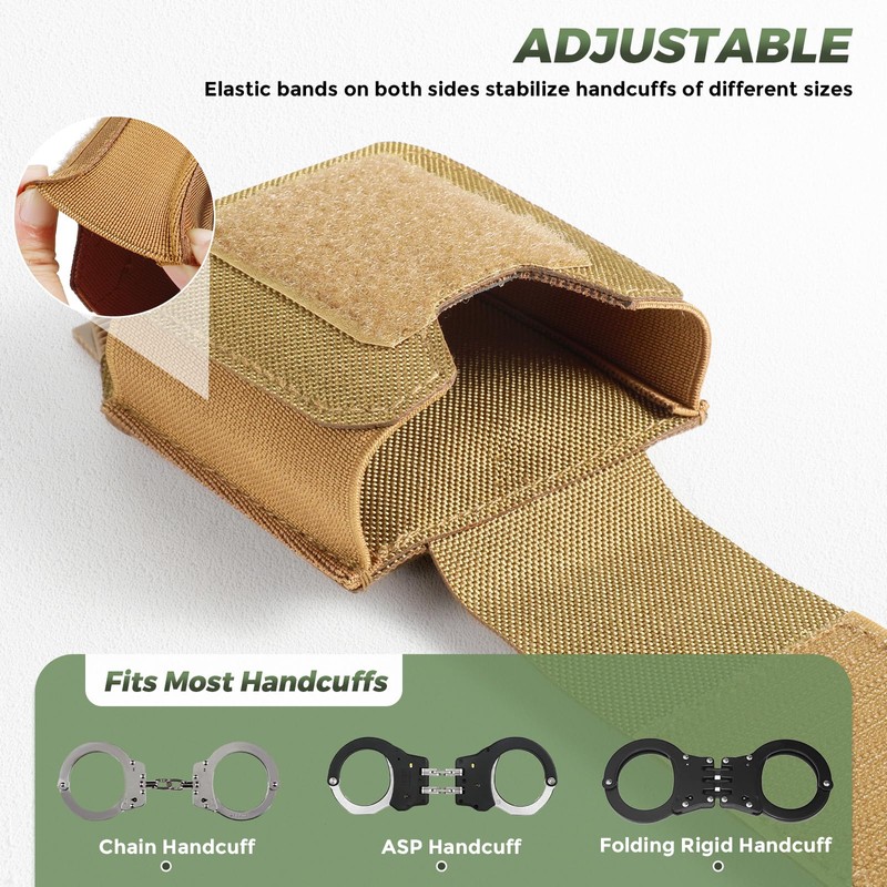 Molle Handcuff Pouch, Handcuff Case for Duty Belt/Tactical Vest, Handcuff