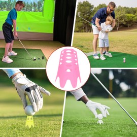 TIXIPEM Golf Simulator Tees [30PCS] - Plastic Golf Tees Use for Home & Outdoor & Indoor Driving Range & Winter Turf - [Red] Pack of 15 Tall & 15 Small Mat Tees