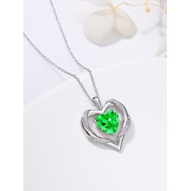 WINNICACA Birthday Gift for Mom Heart Necklace for Women 925 Sterling Silver May Birthstone Necklace Jewelry Gift for Women Wife Her Girlfriend Sister